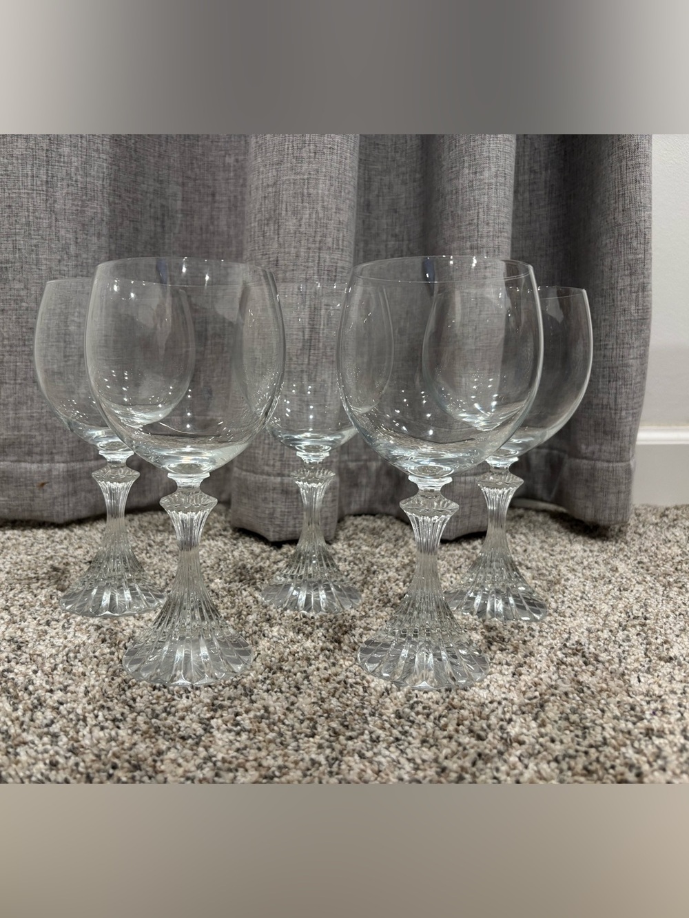 Vintage ‘89-‘97 Mikasa “The Ritz” Clear Crystal Wine Glasses with Fluted Stem